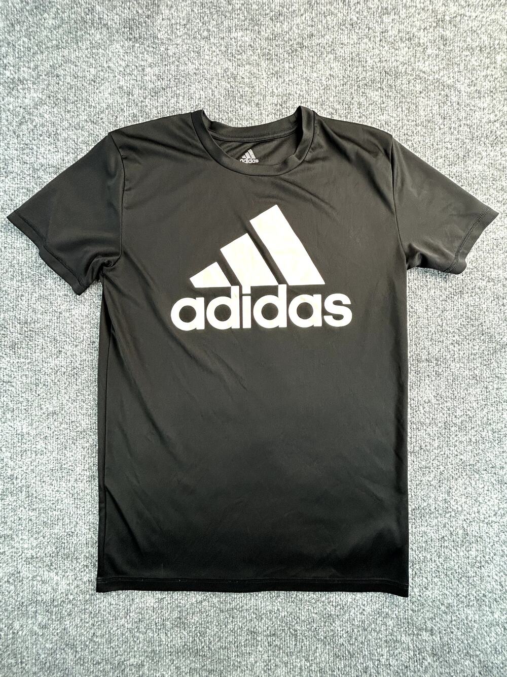 Adidas Primegreen Youth LG 14/16 Black Dri Fit Athletic T Shirt Logo Tee